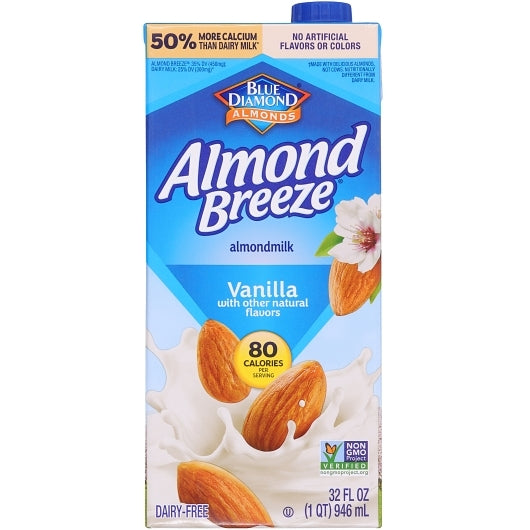 Almond Breeze Vanilla Almondmilk Cartons, 12 x 32 fl oz Case - Nuts & Seeds