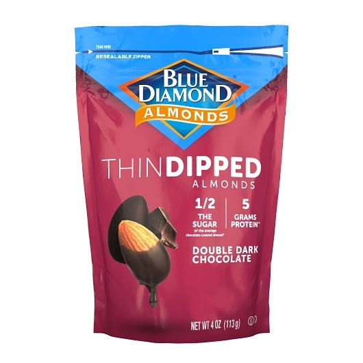 Blue Diamond Almonds Thin Dipped Almonds Double Dark Chocolate, 8 x 4 oz Case - Candy & Confections - image 2