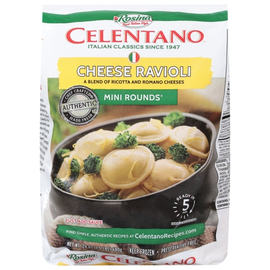 Celentano Cooked Mini Cheese Ravioli, 12 x 24 oz Case - DOT product image 3