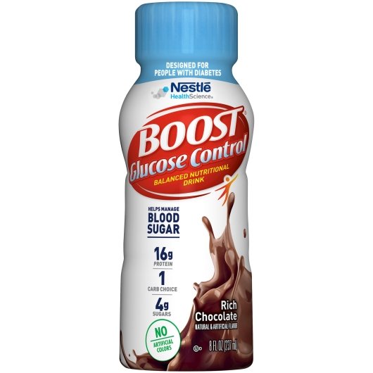 Boost Ready To Drink, Chocolate, Glucose Control Nutritional Beverage, 4 x 6 x 8 fl oz Case - Health & Personal Care