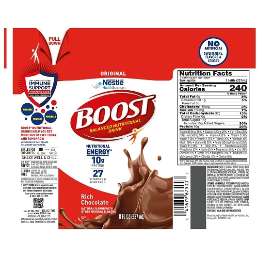 Nestle Boost Original Chocolate Ready To Drink Nutritional Beverage, 4 x 6 x 8 fl oz Case - DOT product image 5