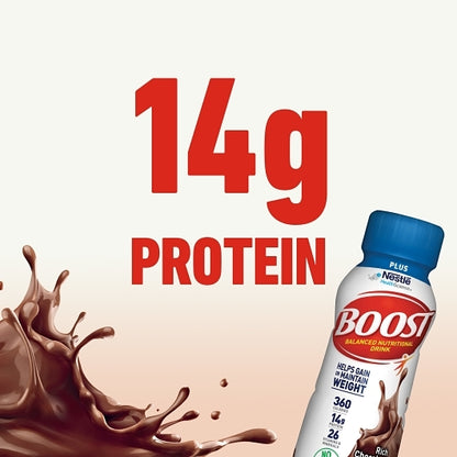 Boost Plus Ready To Drink Chocolate Nutritional Beverage, 4 x 6 x 0.08 fl oz Case - DOT product image 2