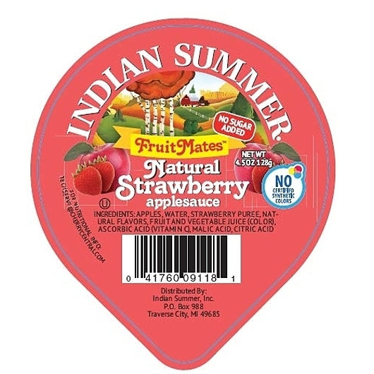 Cherry Central Cooperative Strawberry Applesauce, 96 x 4.5 oz Case - Dried Fruit & Fruit Snacks