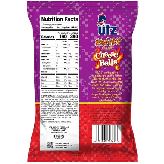 UTZ RED HOT CHEESE BALLS, 5 x 2.5 oz Case - DOT product image 8