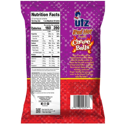 UTZ RED HOT CHEESE BALLS, 5 x 2.5 oz Case - DOT product image 8