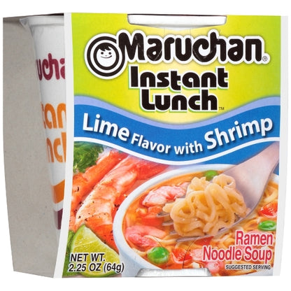 Maruchan Lime Shrimp Flavored Ramen Noodle Soup, 12 x 2.25 oz Case - Alternate product angle or state