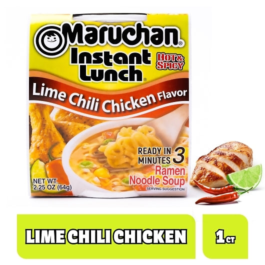 Maruchan Habanero Lime Chili Chicken Flavored Ramen Noodle Soup, 12 x 2.25 oz Case - Prepared Foods