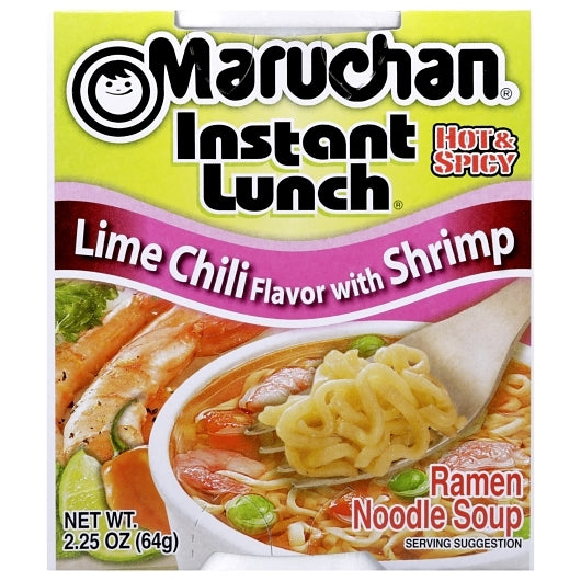 Maruchan Habanero Lime Chili Shrimp Flavored Ramen Noodle Soup, 12 x 2.25 oz Case - Prepared Foods