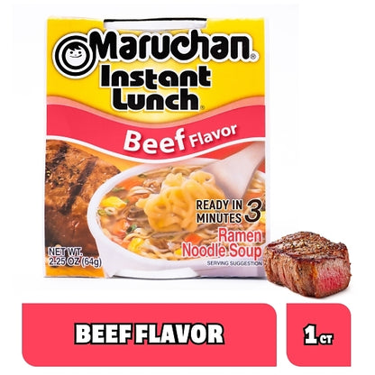 Maruchan Beef Flavored Ramen Noodle Soup, 12 x 2.25 oz Case - Prepared Foods