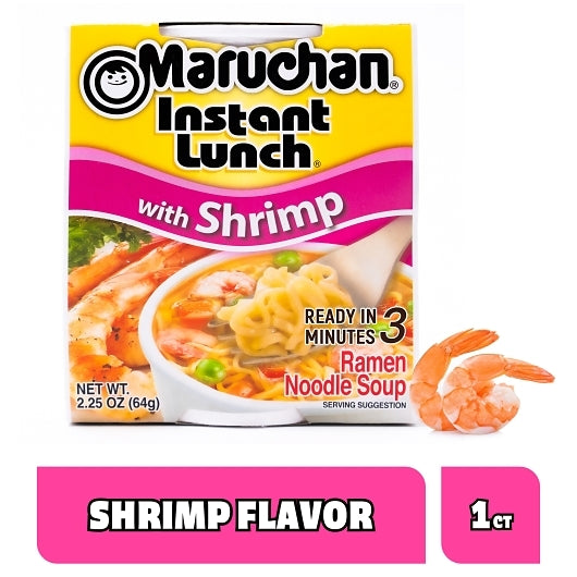 Maruchan Shrimp Ramen Noodle Soup, 12 x 2.25 oz Case - Prepared Foods