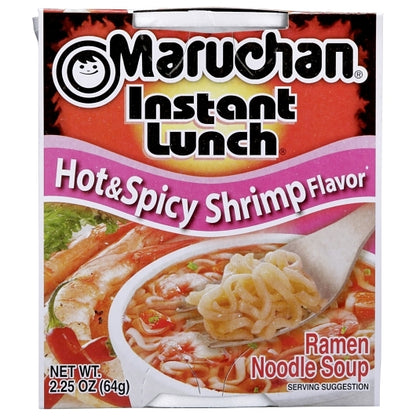Maruchan Hot & Spicy Shrimp Flavored Ramen Noodle Soup, 12 x 2.25 oz Case - DOT product image 2