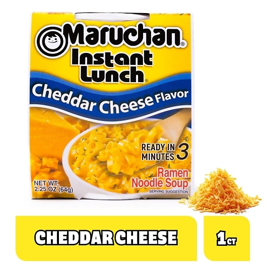Maruchan Cheddar Cheese Flavored Ramen Noodle Soup, 12 x 2.25 oz Case - Prepared Foods
