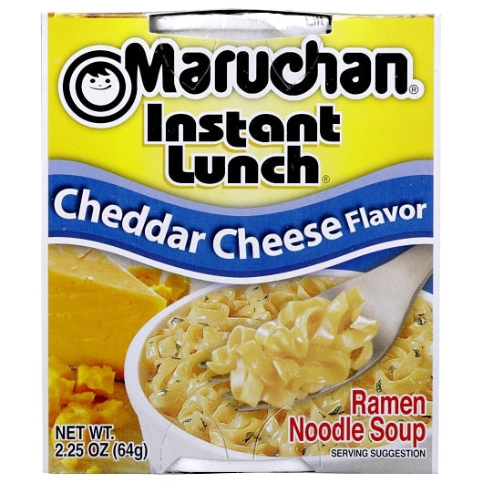 Maruchan Cheddar Cheese Flavored Ramen Noodle Soup, 12 x 2.25 oz Case - Prepared Foods