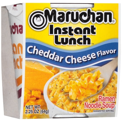 Maruchan Cheddar Cheese Flavored Ramen Noodle Soup, 12 x 2.25 oz Case - Alternate product angle or state