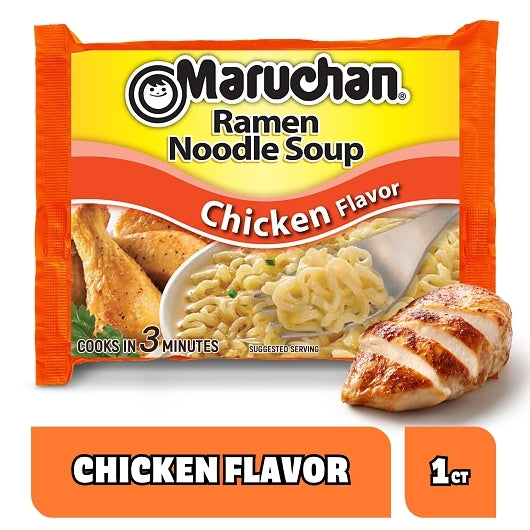 Maruchan Chicken Flavored Ramen Noodle Soup, 24 x 3 oz Case - Prepared Foods