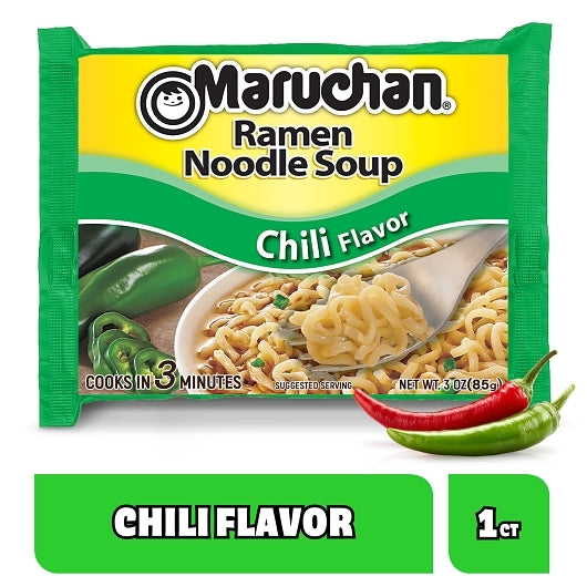 Maruchan Chili Flavored Ramen Noodle Soup, 24 x 3 oz Case - Prepared Foods
