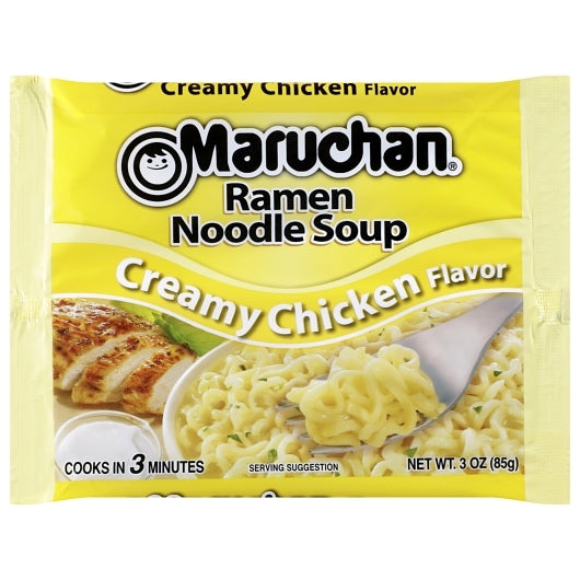 Maruchan Creamy Chicken Flavored Ramen Noodle Soup, 24 x 3 oz Case - Prepared Foods