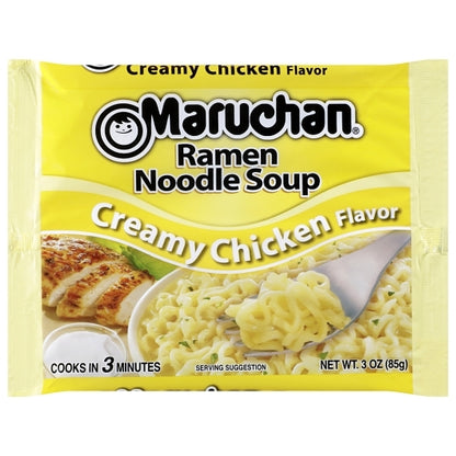 Maruchan Creamy Chicken Flavored Ramen Noodle Soup, 24 x 3 oz Case - Prepared Foods
