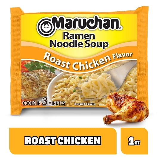 Maruchan Roast Chicken Flavored Ramen Noodle Soup, 24 x 3 oz Case - Prepared Foods