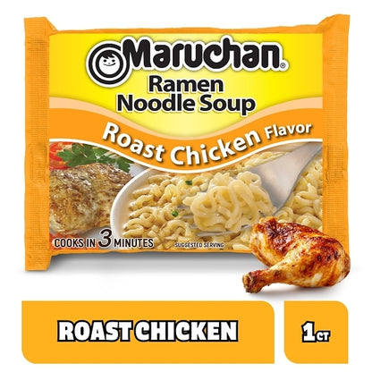 Maruchan Roast Chicken Flavored Ramen Noodle Soup, 24 x 3 oz Case - Prepared Foods