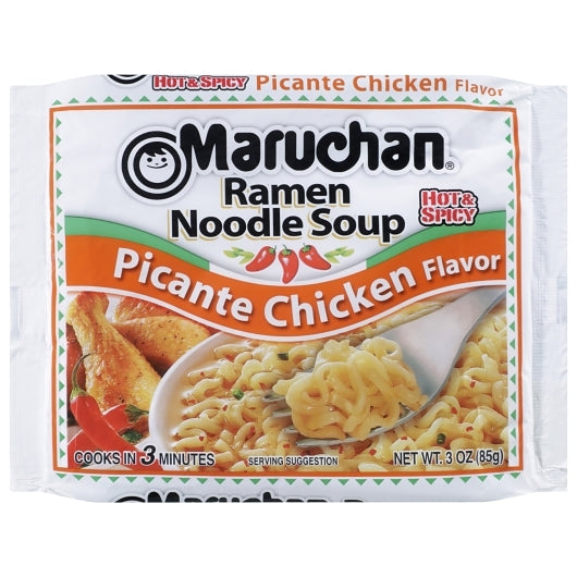 Maruchan Hot & Spicy Picante Chicken Flavored Ramen Noodle Soup, 24 x 3 oz Case - DOT product image 2