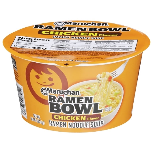 Maruchan Chicken Flavor Ramen Noodle Soup, 6 x 3.31 oz Case - Prepared Foods
