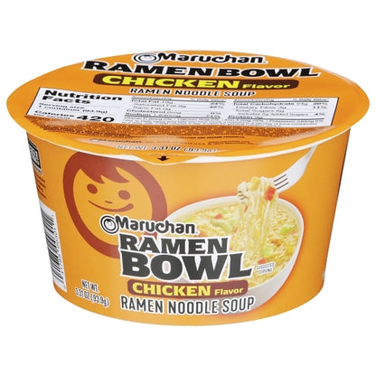 Maruchan Chicken Flavor Ramen Noodle Soup, 6 x 3.31 oz Case - Prepared Foods