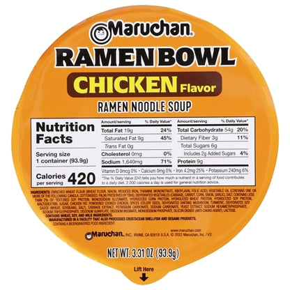 Maruchan Chicken Flavor Ramen Noodle Soup, 6 x 3.31 oz Case - DOT product image 7