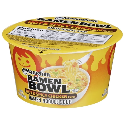Maruchan Hot & Spicy Chicken Flavor Ramen Noodle Soup, 6 x 3.32 oz Case - DOT product image 5