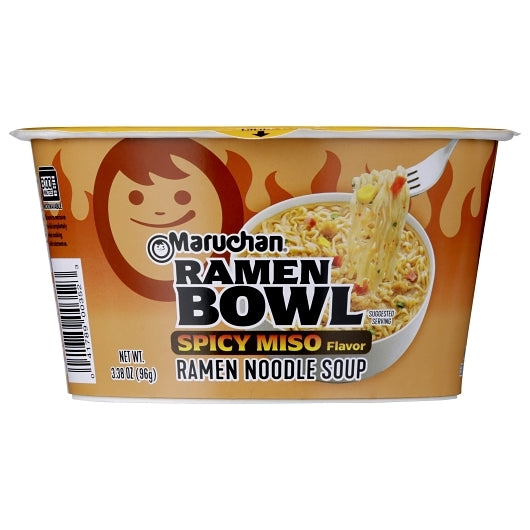 Maruchan Miso Chicken Flavored Spicy Miso Ramen Noodle Soup, 6 x 3.38 oz Case - DOT product image 2