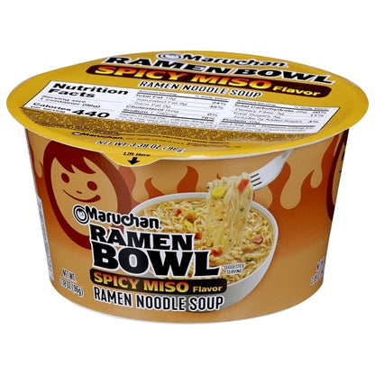 Maruchan Miso Chicken Flavored Spicy Miso Ramen Noodle Soup, 6 x 3.38 oz Case - DOT product image 5