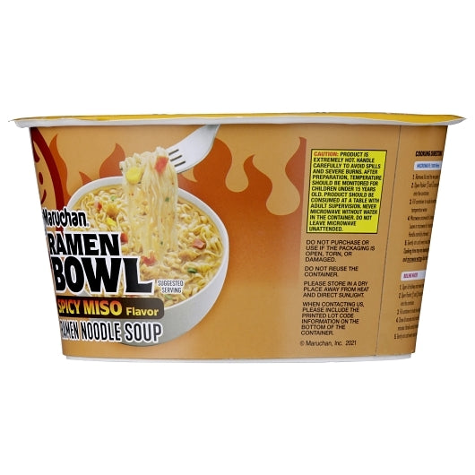 Maruchan Miso Chicken Flavored Spicy Miso Ramen Noodle Soup, 6 x 3.38 oz Case - DOT product image 8