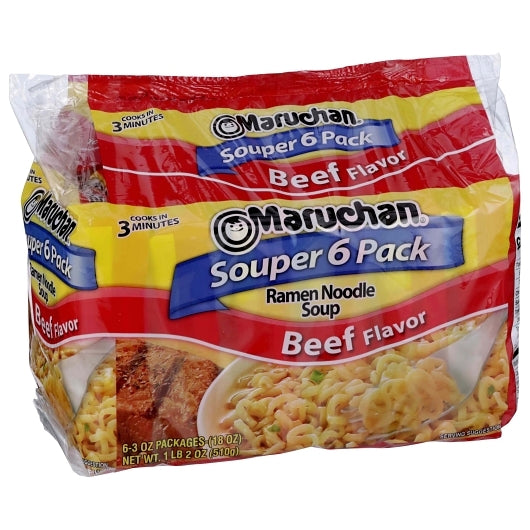 Maruchan Beef Flavored Ramen Noodle Soup, 4 x 18 oz Case - DOT product image 3