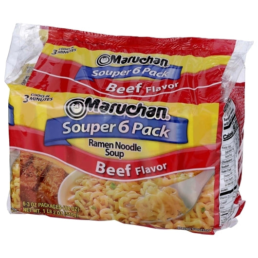 Maruchan Beef Flavored Ramen Noodle Soup, 4 x 18 oz Case - DOT product image 5