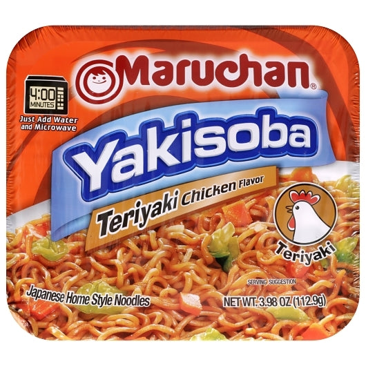 Maruchan Teriyaki Chicken Flavored Home Style Japanese Noodles, 8 x 3.98 oz Case - Prepared Foods