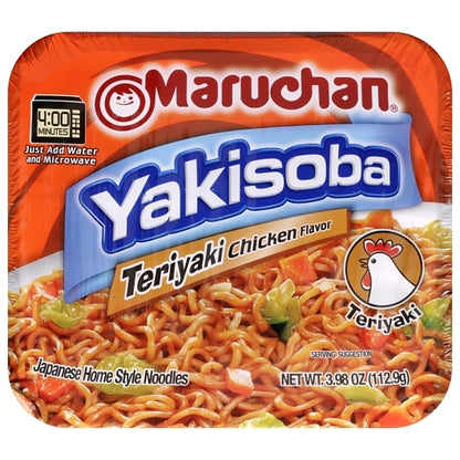 Maruchan Teriyaki Chicken Flavored Home Style Japanese Noodles, 8 x 3.98 oz Case - Prepared Foods