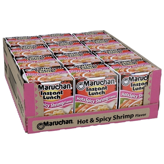 Maruchan Hot & Spicy Shrimp Flavored Ramen Noodle Soup, 12 x 2.25 oz Case - DOT product image 3
