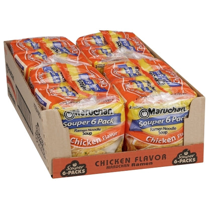 Maruchan Chicken Flavored Ramen Noodle Soup, 4 x 18 oz Case - Prepared Foods