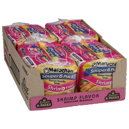 Ramen Souper Shrimp Flavored Ramen Noodle Soup, 4 x 18 oz Case - Prepared Foods