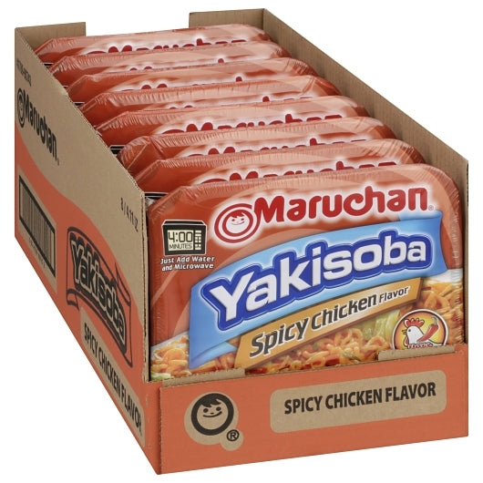 Maruchan Yakisoba Hot & Spicy Chicken Flavored Home Style Japanese Noodles, 8 x 4.11 oz Case - DOT product image 8