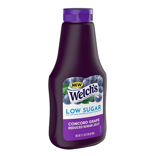 Welchs Reduced Sugar Concord Grape Jelly Squeeze, 12 x 17.1 oz Case - Alternate product angle or state