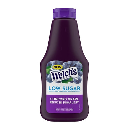 Welchs Reduced Sugar Concord Grape Jelly Squeeze, 12 x 17.1 oz Case - Front/center packaged product image