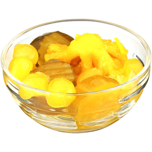 Bay Valley Sweet 232-280 Cut 1/2 Crinkle Mixed Pickle Chip Bulk, 4 x 1 GA Case - GS1 plated product image