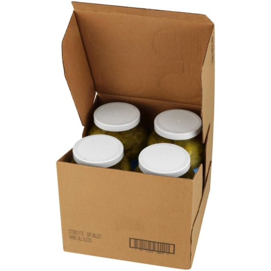 Bay Valley Dill Hamburger 614-678 Count 1/8 Crinkle Cut Pickle Slice Bulk, 4 x 1 GA Case - Condiments & Sauces
