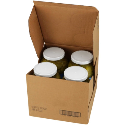Bay Valley Dill Hamburger 614-678 Count 1/8 Crinkle Cut Pickle Slice Bulk, 4 x 1 GA Case - Condiments & Sauces