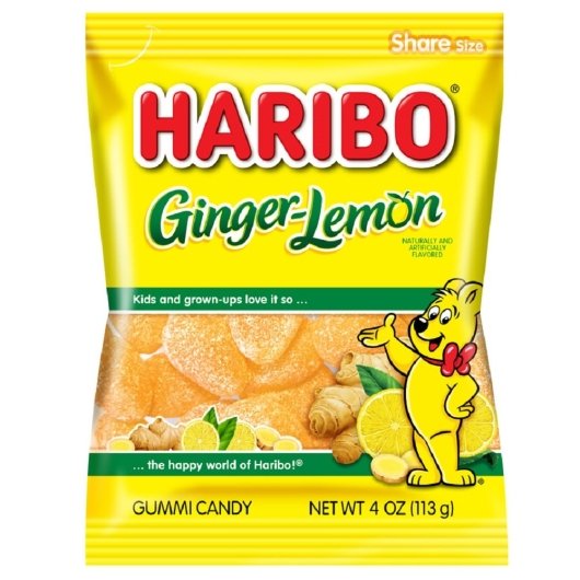 Haribo Confectionery Ginger-Lemon Gummy Candy, 12 x 4 oz Case - Candy & Confections