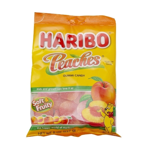 Haribo Confectionery Peaches Gummy Candy Share Size Bag, 10 x 8 oz Case - DOT product image 6
