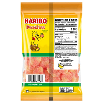 Haribo Confectionery Peaches Gummy Candy Share Size Bag, 10 x 8 oz Case - DOT product image 8
