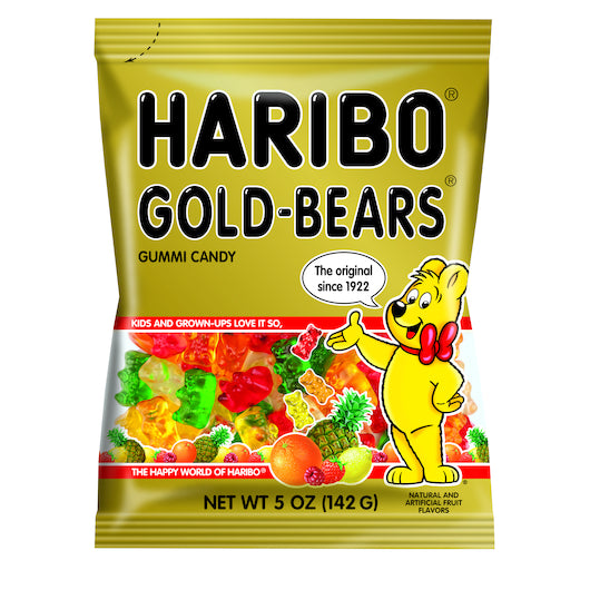 Haribo Gold-Bears Gummi Candy, 12 x 5 oz Case - Candy & Confections
