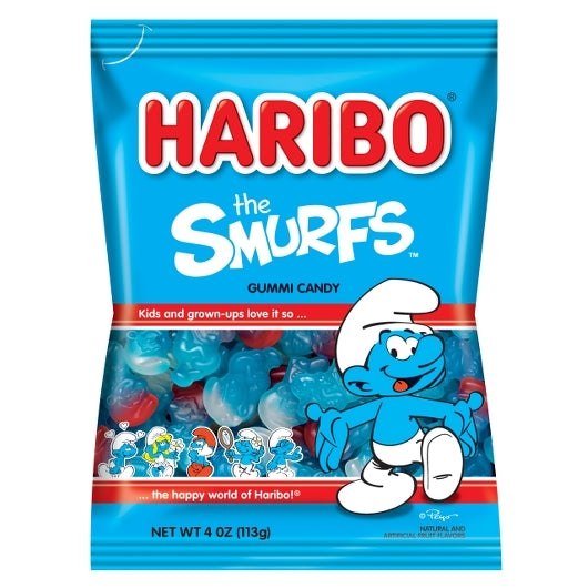 Haribo Confectionery Smurfs Gummy Candy, 12 x 4 oz Case - Candy & Confections